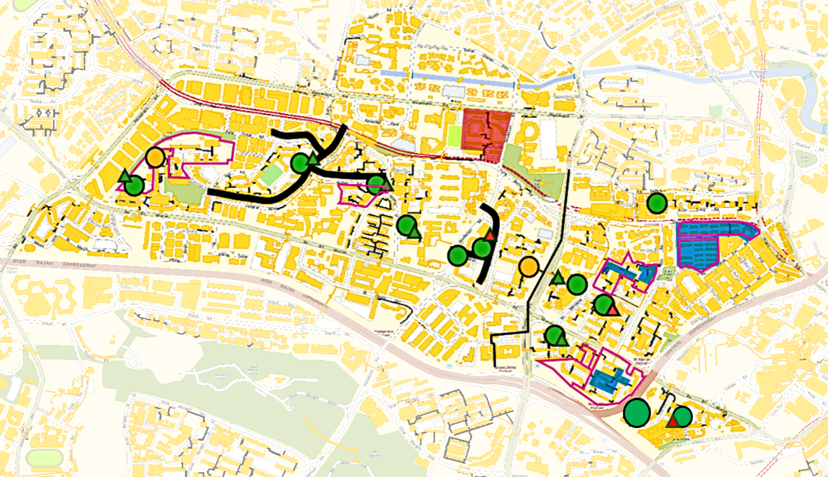 Map of Tiong Bahru-Redhill AWN (as of May 2026)